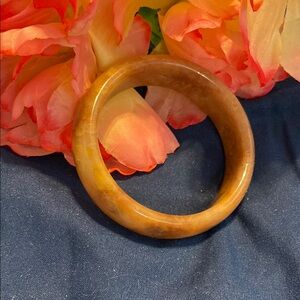 Brown Genuine Jade Bangle Bracelet